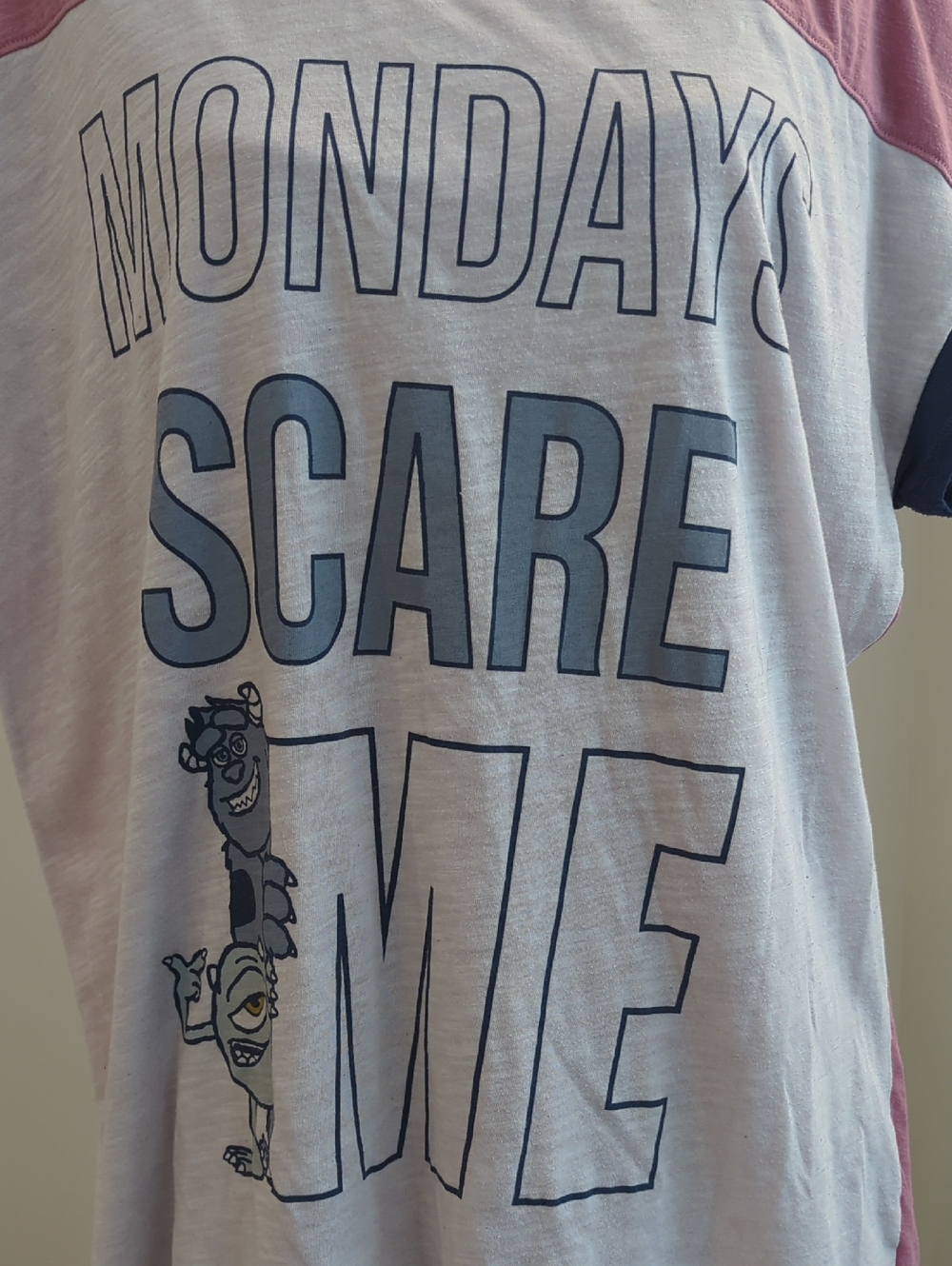 Disney Monsters Inc Mondays Scare Me Colorblock Sleepshirt Pajamas 2X - Picture 3 of 6